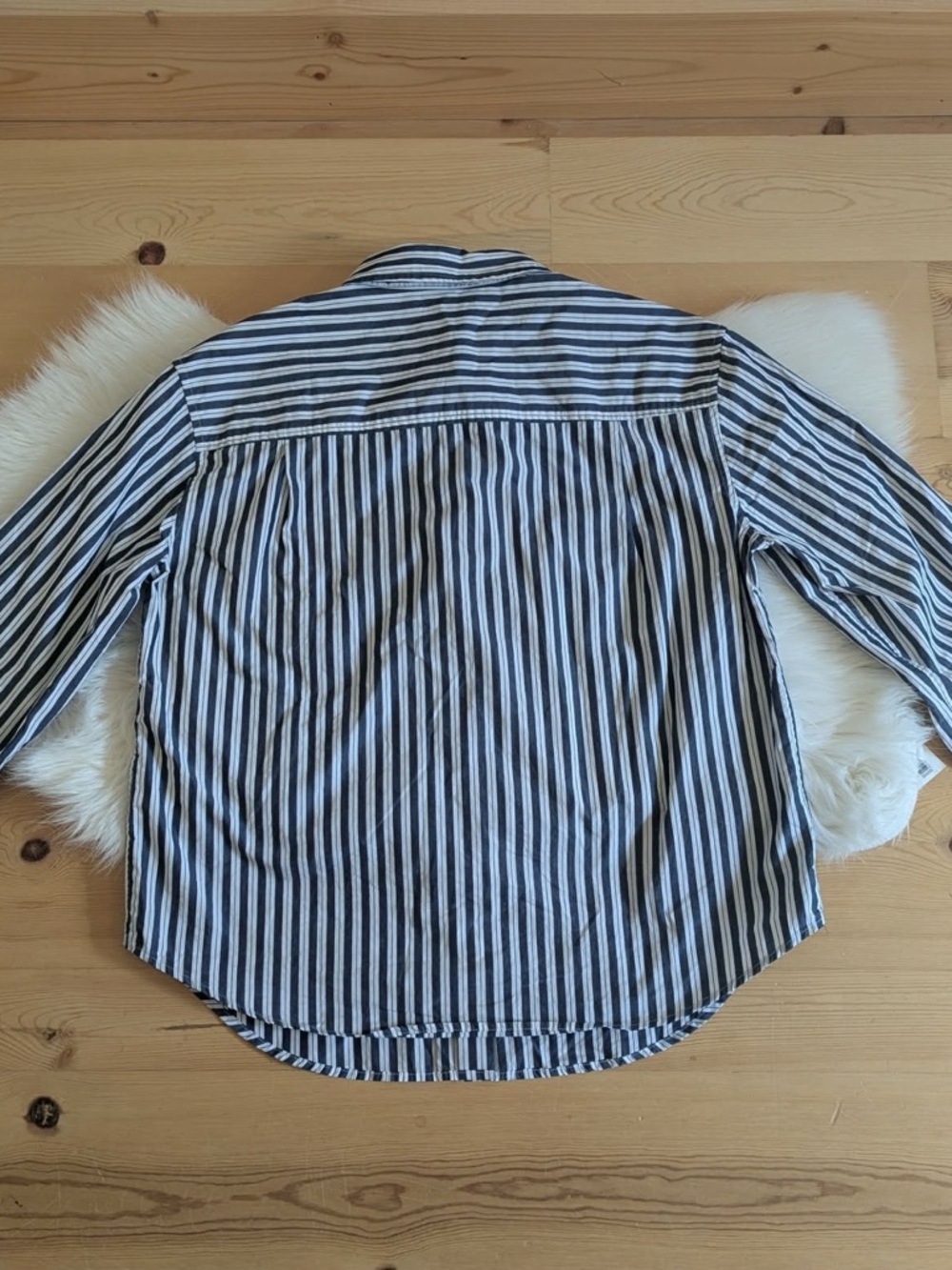 100% Organic Cotton Poplin Long Sleeve Boyfriend Shirt - Picture 2 of 6
